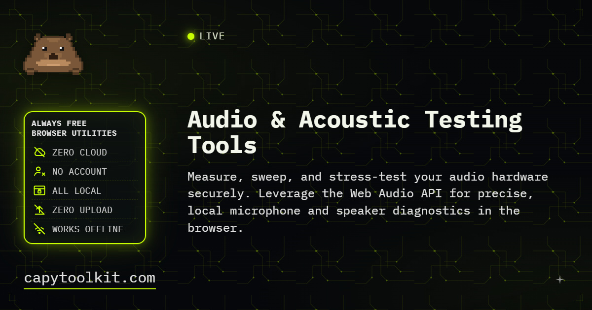 Audio & Acoustic Testing Tools | CapyToolkit