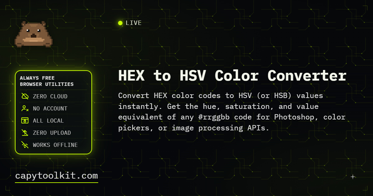 HEX to HSV Color Converter | CapyToolkit