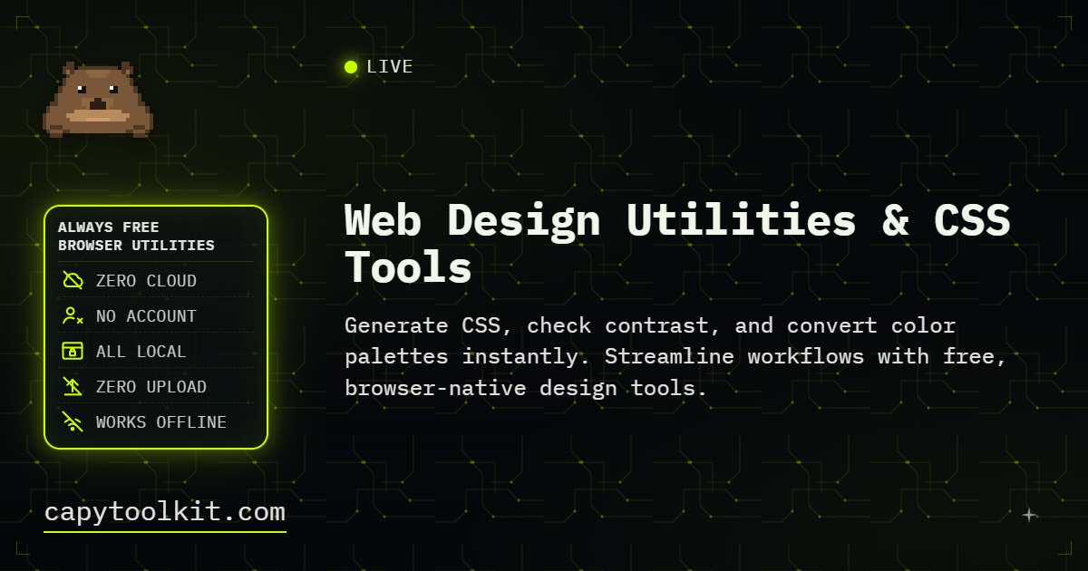 Web Design Utilities & CSS Tools | CapyToolkit