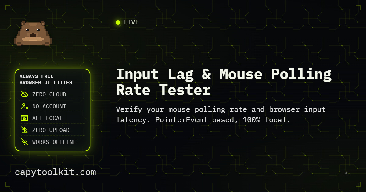 Mouse Polling Rate & Input Lag Tester | CapyToolkit