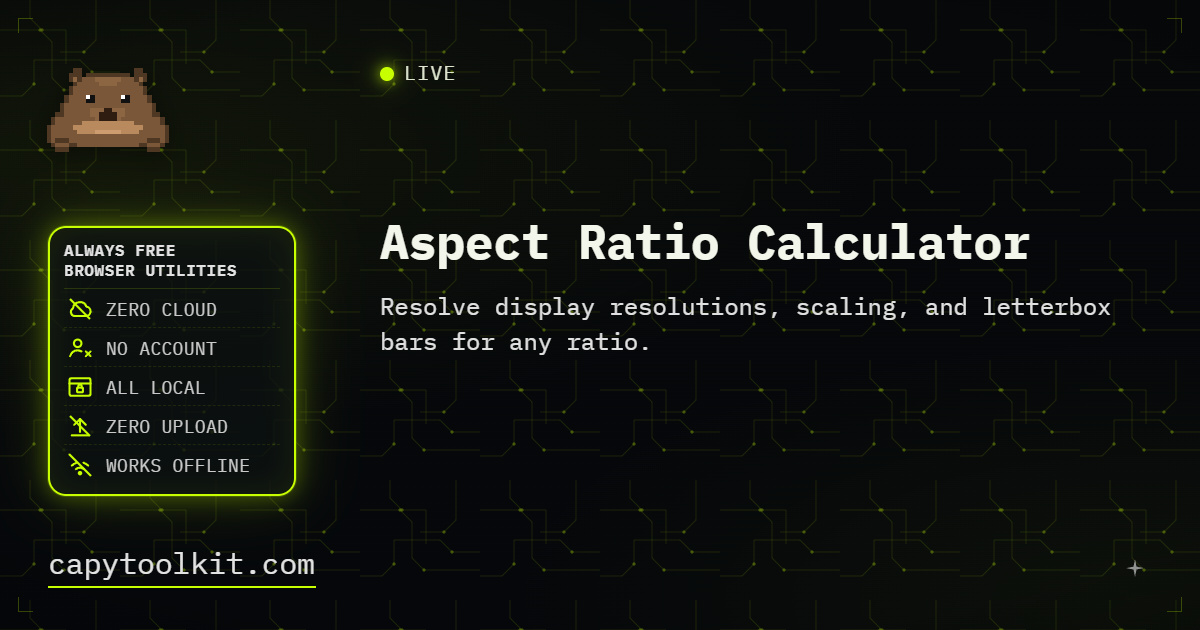Aspect Ratio Calculator | CapyToolkit