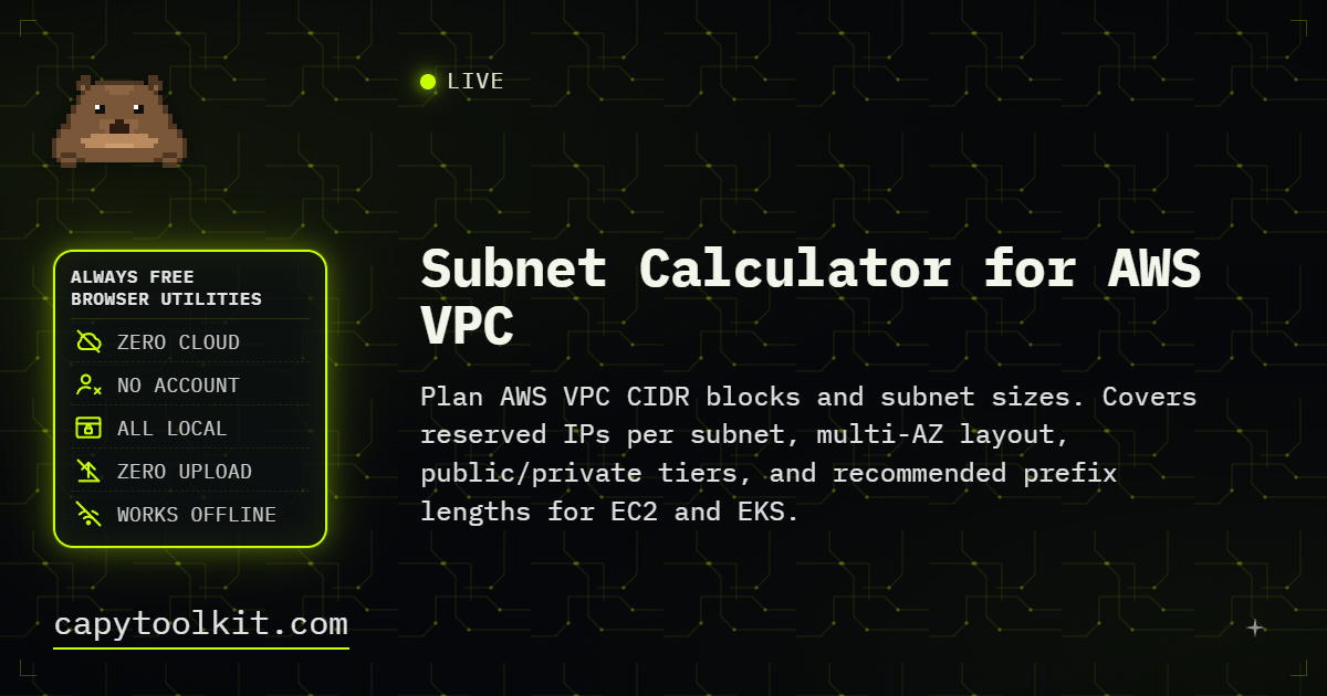 Subnet Calculator for AWS VPC | CapyToolkit