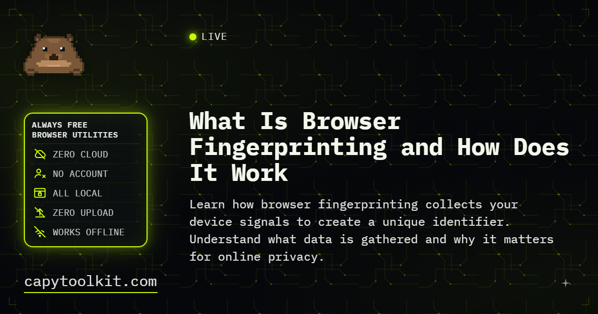 What Is Browser Fingerprinting and How Does It Work | CapyToolkit
