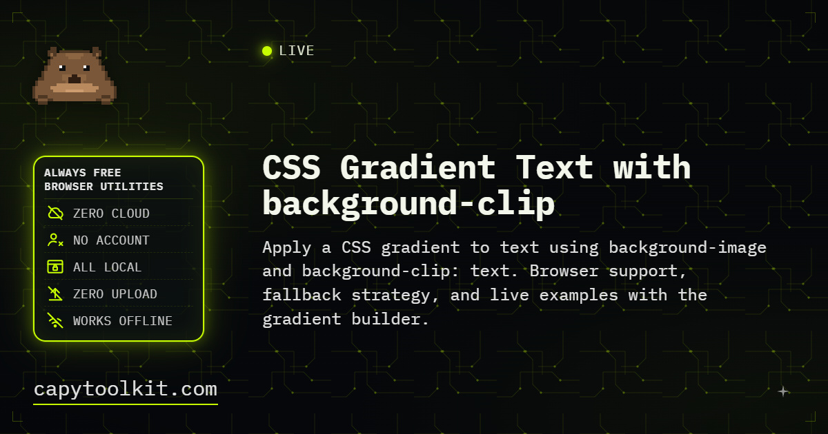 CSS Gradient Text with background-clip | CapyToolkit