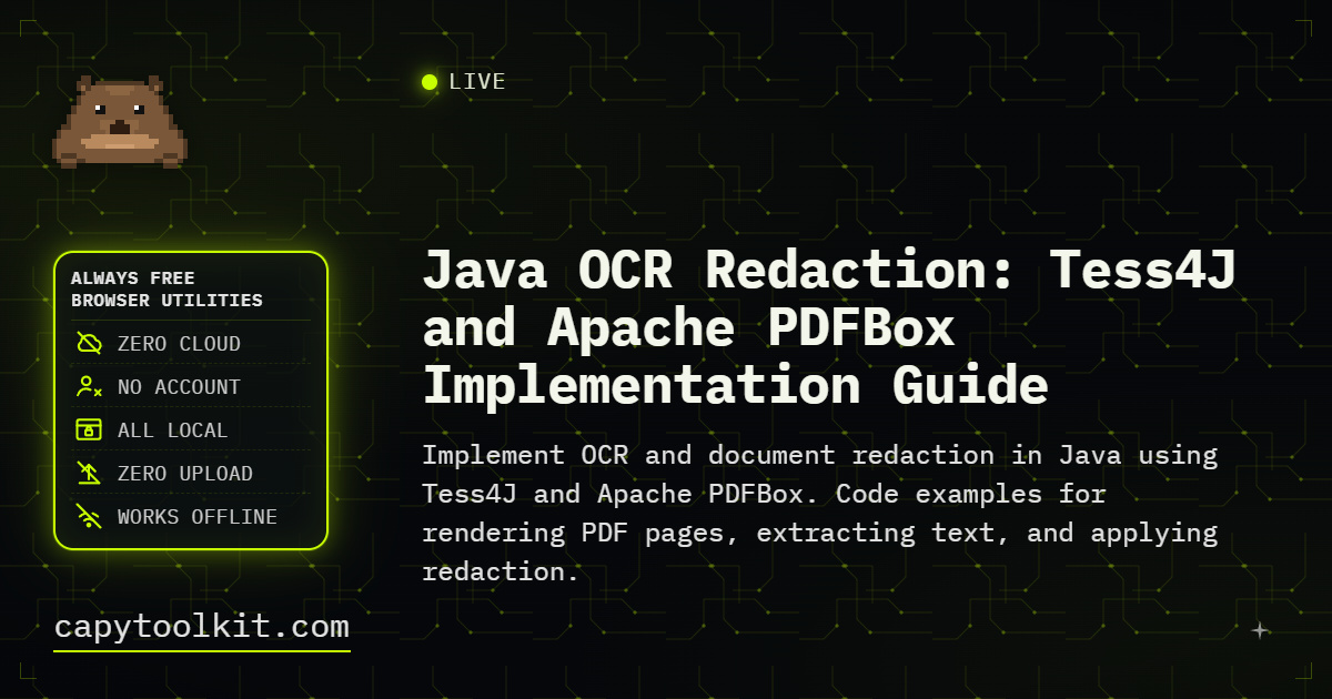 Java OCR Redaction: Tess4J and Apache PDFBox Implementation Guide ...