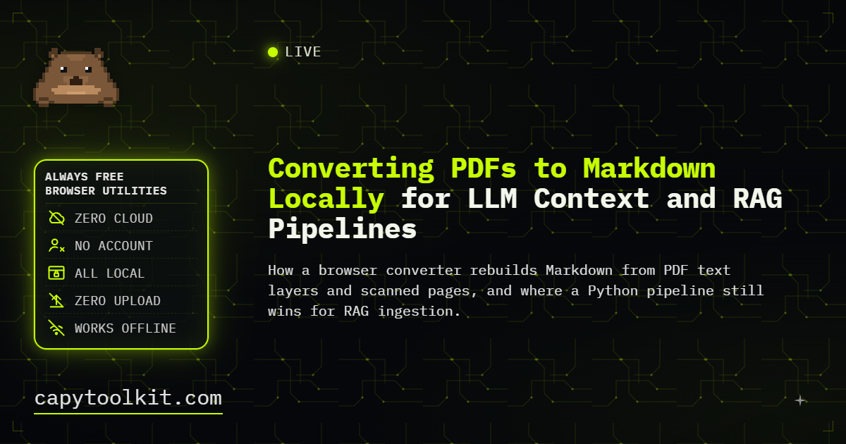 Local PDF conversion for retrieval pipelines